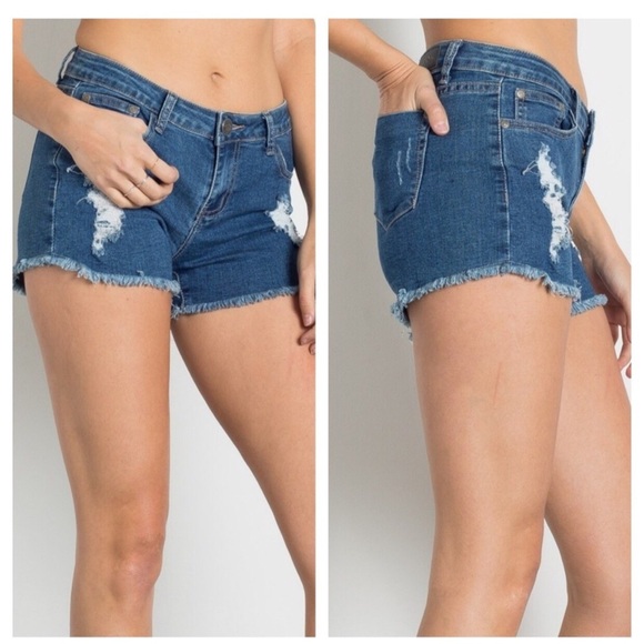 HP SALE💙DISTRESSED CUT OFFS LAST PAIR NO OFFERS - Picture 2 of 5